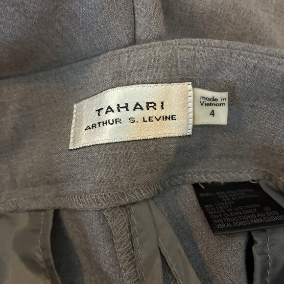 Tahari Womens Size 4 Dress Pants Gray Slim Fit Ankle Career Work Trousers - Picture 5 of 6